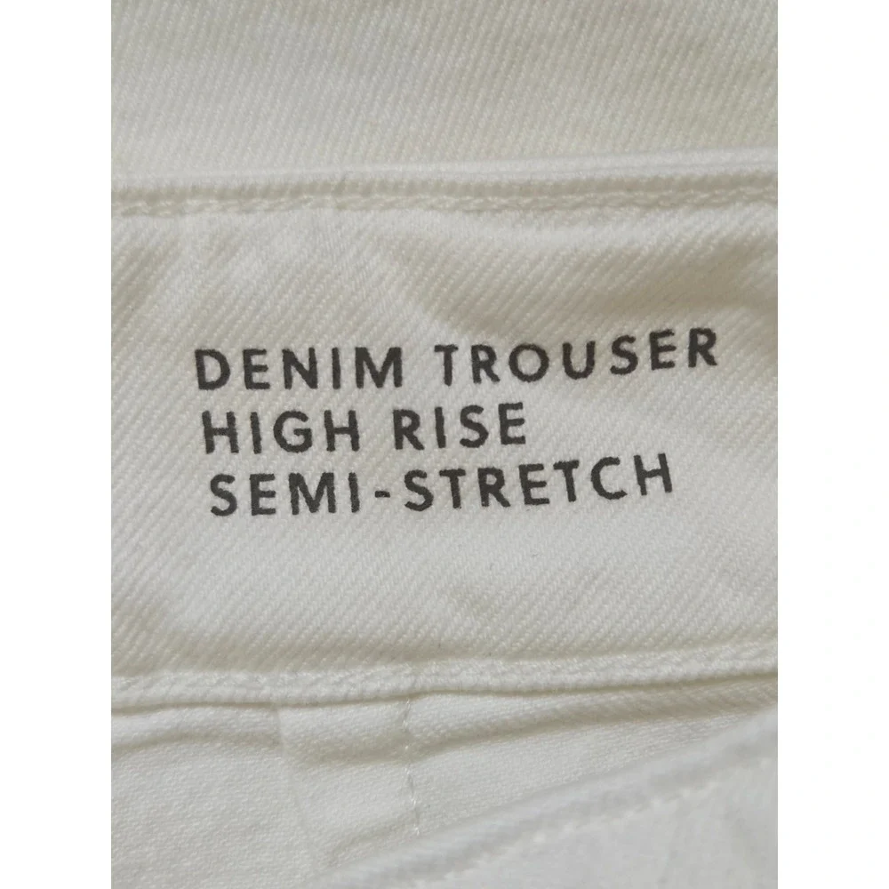 J. Crew Denim Trouser High Rise Stacked Button Womens 25P White NWT $158 CV261